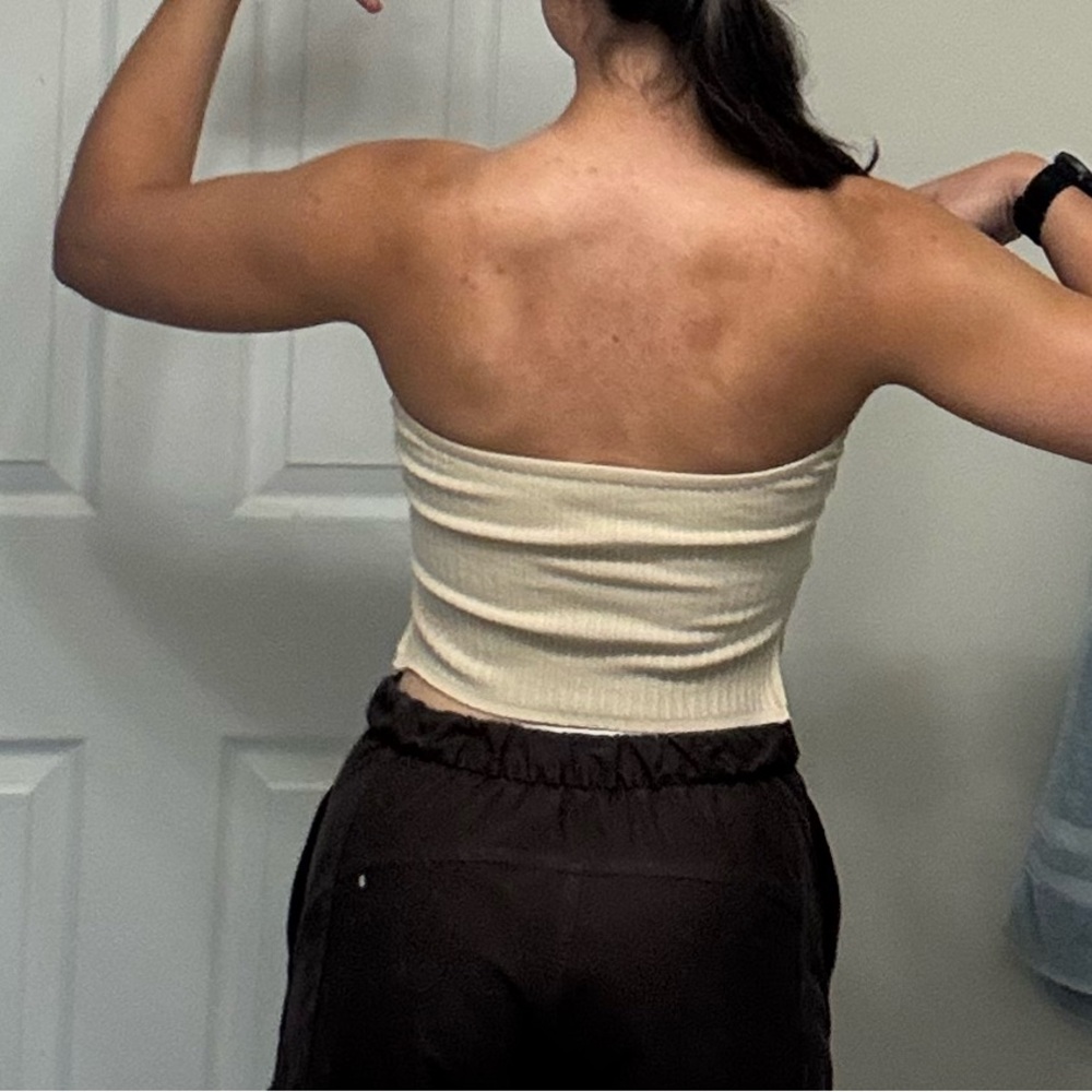 Tan Ribbed Knit Tube Top - Picture 5 of 5